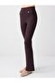 Bitter Brown Wide Leg High Waist Slim Fit Knitted Trousers - 4