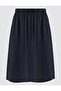 Black Relaxed Cut High Waist Woven Midi Skirt - 7