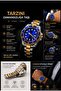 Sports Men's Wristwatch - Silver Gold Band & Blue Dial