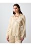 Mink Double Breasted Lapel Long Sleeve Satin Shirt