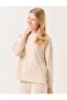Beige Long Sleeve Oversize Crew Neck Sweatshirt
