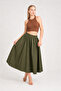 Parachute Fabric Khaki Loose Fit Women's Skirt