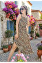 Women's Green Authentic Slit Bohemian Dress - 3