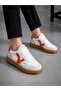 121230058 Elsa Leather Unisex Sneaker Shoes Orange - 2