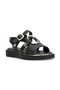 Women's Genuine Leather Buckle, Flat Sole Comfort Casual Sandals /2026 Collection /Style Sandals/Black/D26Ys-5290 - 5