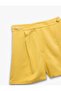 Pocketed Viscose Linen Blend Mini High Waist Shorts with Metal Accessories - 5