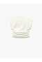Cotton Sandy Fabric Draped Slim Fit Stand Collar Sleeveless T-Shirt - 4