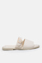 Mira Beige Cream Matte Skin Gold Buckle Detailed Summer Holiday Night Women's Slippers - 2