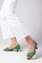 Adrian Green Color Suede Women's Low Heeled Shoes - 3