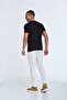 Bear Embroidered Crew Neck Men's T-Shirt Black - 5