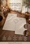 Kabe Embroidered Couple's 100% Natural Linen Prayer Rug Set with Prayer Beads, Dowry Gift, Prayer Mat Set, Prayer Rug