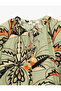 Viscose Lace-Up Round Neck Watermelon Sleeve Floral Oversize Blouse - 5