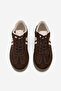 Women's Lace-Up Flat Sole Dark Brown Sneakers Tiyone Brown Suede - 5