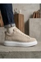 Ba0547 Thick High Sole Cream Suede Lace-Up Sports Men's Shoes Daily Use - 4