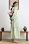 Fisto Detailed Balloon Sleeve Cotton Dress Mi̇nt 9427-E - 3