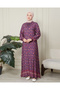 Drawstring Collar Floral Print Hijab Dress Comfortable Fit Spring Season Mother's Prayer Hijab Dress - 2