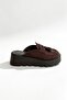 Grassi Bitter Brown Suede High Sole Women's Slippers - 4