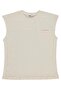 Basic Zero Sleeve T-Shirt for 10-13 Years Old - Ecru - 3