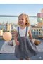 Girl's Lace Collar Detailed Blouse Colorful Salopet Suit - 3