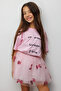 Pink Short Sleeve Motto Printed Kids T-Shirt
