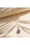 Water Resistant Stainless Steel Chain Purple Drop Stone Women's Necklace - 8