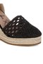 Women Woven Lace-Up Espadrille Wedges in Black - 4