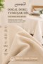 100% Cotton Ruffled Tablecloth Bohemian Vintage Stylish Design Cream Color - 3
