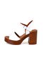 Women's White Adjustable Buckle Heeled Leather Sandals - 3