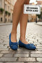 Suede Knitted Bow Detail Comfortable Women's Ballet Flats