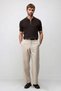 Brown Comfort Slim Zippered Men's Knitwear T-Shirt - 4