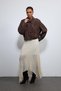 Mock Neck Coat with Coffee Pleat Detail - 5