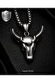 Stainless Steel Strength and Stability Symbol Bull Pendant - 2