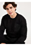 Black Men's Crew Neck Standard Fit Sweatshirt Ace052261048_Syh - 3