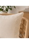 Fisto Detailed Ecru Throw Pillow Cover 1 Piece - 4