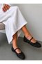 Elise Women's Black Pearl Embellished Mary Jane Ballet Flats - 2