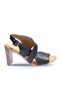 Shoes Black Leather Women's Heeled Sandals 01Wn4115