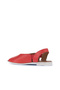 Red Leather Women's Flat Sandals 01Wa3007 - 4