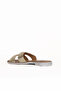 Gold Shiny Leather Women's Flat Slippers 01Wq2015 - 4