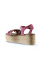 Fuşya Deri Kadın Dolgu Topuklu Espadril Sandalet 01wu6109 - 4