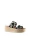 Black Leather Women's Espadrille Slippers 01Wu6110 - 3