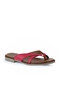 Fuchsia Leather Women's Flat Slippers 01Wy2507 - 2