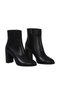 Black Leather Women's Heeled Boots 39Wb2857 - 2