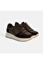 Women's Brown Lace-Up Leather Sneakers