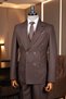 Exclusive striped double-breasted suit brown - 2