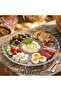 Divided Serving Plate 5-Compartment Quality Glass Serving Plate Round 28cm X 28cm Presentation Plate Snack Plate Breakfast Plate Stylish Glass Plate Kitchen Tableware Decorative Presentation Set Multi-Purpose Glass Serving Plate - 4