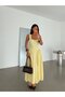 Corset Detailed Midi Dress - Yellow - 4