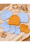 6-Piece Cotton Baby Hat and Glove Set Elephant Mustard - 2