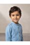 Boys Blue Mandarin Collar Denim Shirt With T-Shirt 2 Piece - 4
