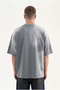 Men's Dog Printed Oversize T-Shirt Gray - 5