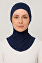 Women's Hijab Practical Neck Collar Ninja Bonnet Navy Blue Sports Bonnet - 2